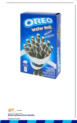 Rurki waflowe Oreo Wanilia promocja w Action