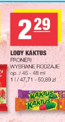 Lody Kaktus Froneri promocja w SPAR