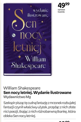 Książka Sen nocy letniej. Wydanie ilustrowane William Shakespeare promocja w Empik