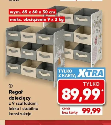 Regał dziecięcy z 9 szufladami promocja w Kaufland