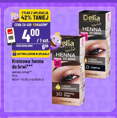 Kremowa henna do brwi Delia promocja w POLOmarket