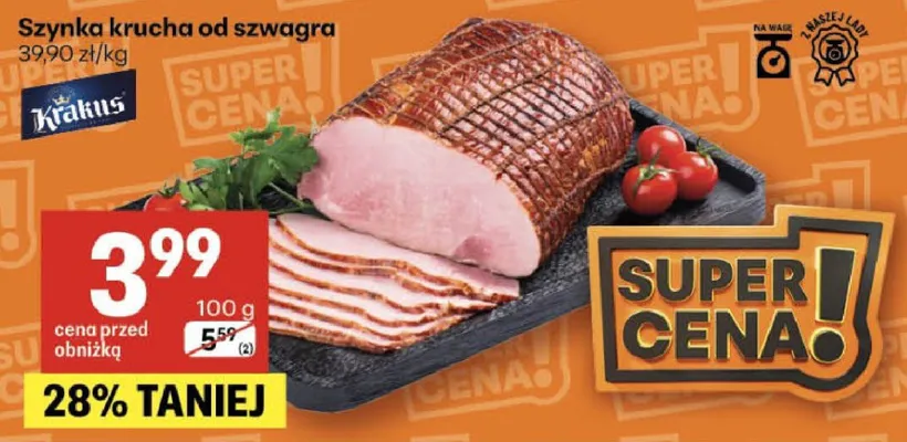 Szynka krucha od szwagra Krakus promocja w Delikatesy Centrum