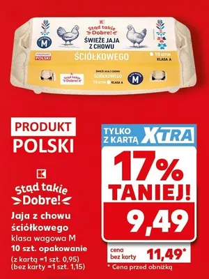 Jaja z chowu ściółkowego klasa wagowa M promocja w Kaufland