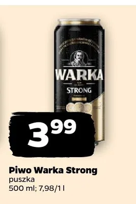 Piwo Warka Strong puszka promocja w Netto