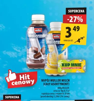 Napój mleczny Mullermilch promocja w Arhelan