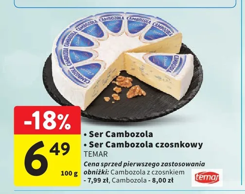 Ser Cambozola czosnkowy Temar promocja w Intermarche