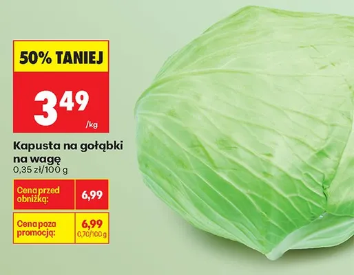 Kapusta na gołąbki na wagę promocja w Biedronka