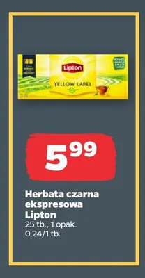 Herbata czarna ekspresowa Lipton promocja w Netto