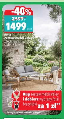 Zestaw mebli Meven Valey sofa + stolik + 2 fotele promocja w Biedronka