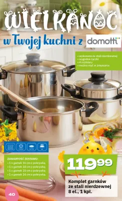 Komplet garnków ze stali nierdzewnej 8el. promocja w Twój Market