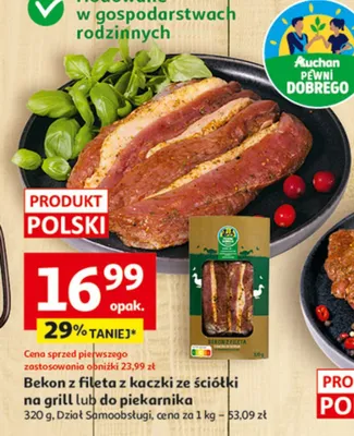 Bekon z fileta z kaczki ze ściółki na grill lub do piekarnika promocja w Auchan