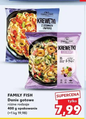 Danie gotowe z krewetkami Family Fish z czosnkiem i papryką promocja w Kaufland
