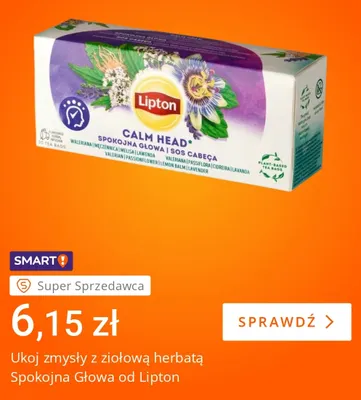 Herbata ziołowa Lipton Spokojna Głowa promocja w Allegro