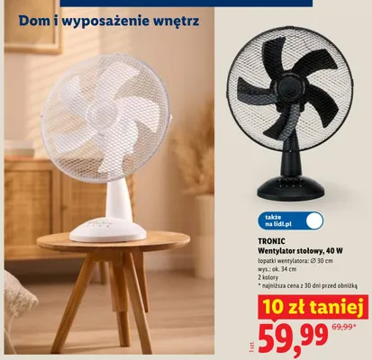 Wentylator stołowy TRONIC promocja w Lidl