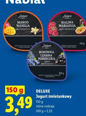 Jogurt śmietankowy Pilos malina marakuja promocja w Lidl