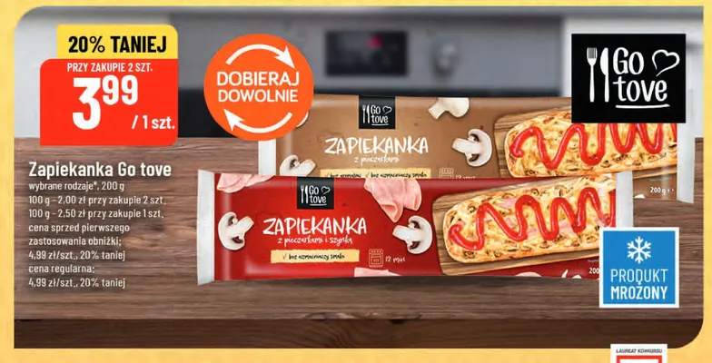 Zapiekanka z pieczarkami i szynką Go tove promocja w POLOmarket