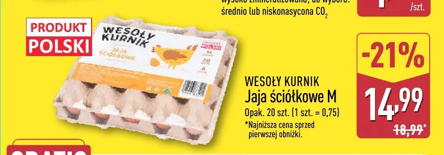 Jajka kurze ściółkowe M Wesoły Kurnik promocja w Aldi