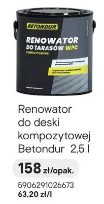 Renowator do deski kompozytowej Betondur 2.5l promocja w Castorama