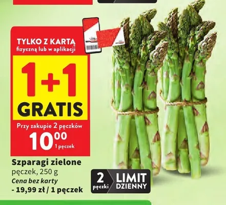 Szparagi zielone pęczek promocja w Intermarche