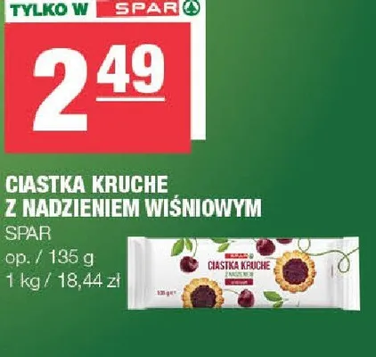 Ciastka kruche z nadzieniem wiśniowym promocja w SPAR