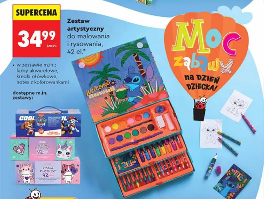 Zestaw artystyczny do malowania i rysowania 42 el. promocja w Biedronka