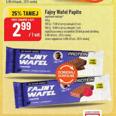 Wafel proteinowy Fajny Wafel raspberry Papito promocja w POLOmarket
