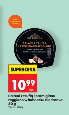 Salami z truflą i parmigiano reggiano w kubeczku Biedronka promocja w Biedronka