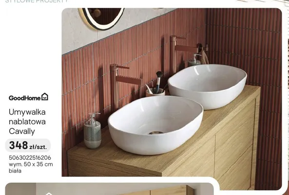 Umywalka nablatowa GoodHome Cavally promocja w Castorama