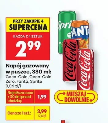 Napój gazowany w puszce Coca-Cola promocja w Biedronka