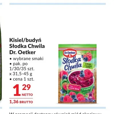 Kisiel Słodka Chwila Dr. Oetker promocja w Makro