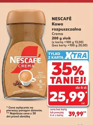 Kawa rozpuszczalna Nescafé Crema promocja w Kaufland