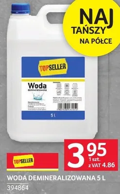 Woda demineralizowana Topseller promocja w Selgros