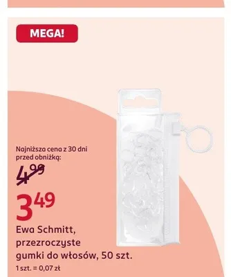 Przezroczyste gumki do włosów Ewa Schmitt promocja w Rossmann