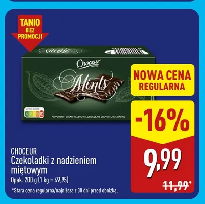 Czekoladki z nadzieniem miętowym Choceur promocja w Aldi