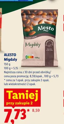 Migdały smażone i solone Alesto promocja w Lidl