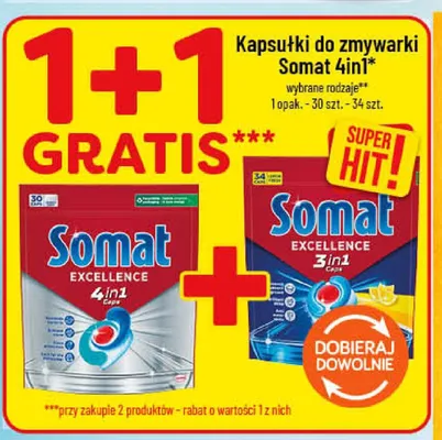 Kapsułki do zmywarki Somat Excellence 3in1 promocja w POLOmarket