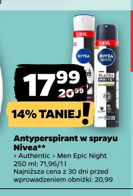 Antyperspirant w sprayu Nivea Men Epic Night promocja w Netto