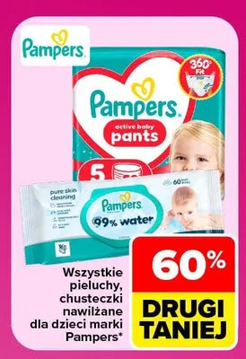 Pieluchy, chusteczki nawilżane dla dzieci marki Pampers promocja w Carrefour