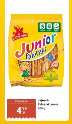Paluszki Junior 200 g promocja w Biedronka