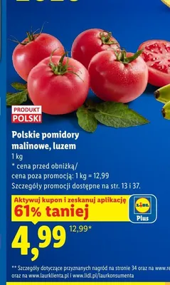 Pomidory malinowe polskie luzem promocja w Lidl