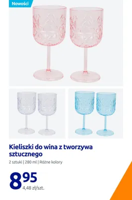 Kieliszki do wina z tworzywa sztucznego 2-pak 280 ml promocja w Action
