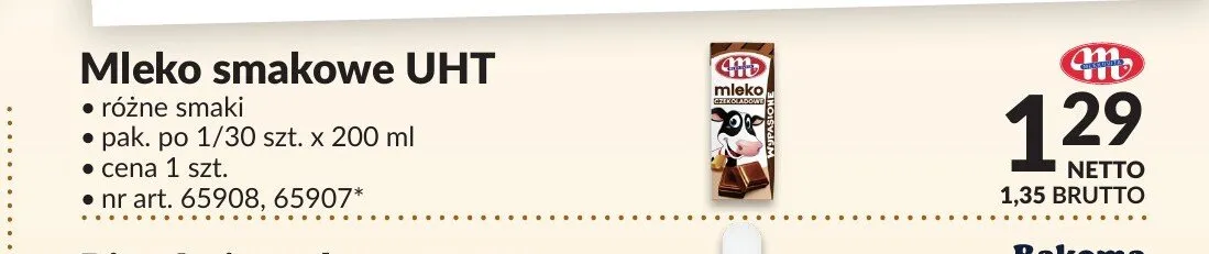 Mleko smakowe UHT Łowickie promocja w Makro