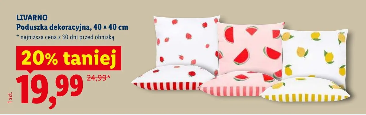 Poduszka dekoracyjna Livarno 40x40cm promocja w Lidl