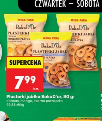 Plasterki jabłka o smaku ananasa BakaD'Or promocja w Biedronka