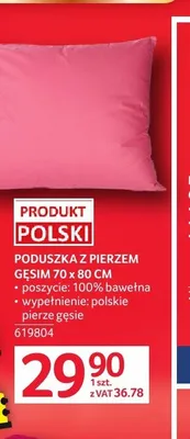 Poduszka z pierzem gęsim 70x80cm promocja w Selgros