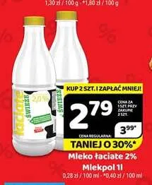 Mleko świeże Łaciate 2% promocja w Delfin
