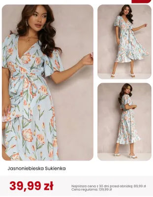 Sukienka Renee jasnoniebieska promocja w Renee