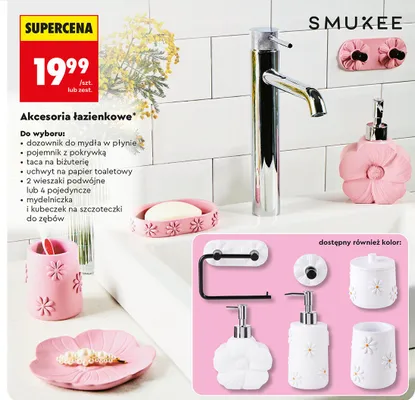 Akcesoria łazienkowe, różne rodzaje promocja w Biedronka