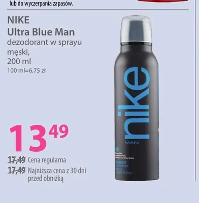 Dezodorant w sprayu męski Ultra Blue Man Nike promocja w Hebe