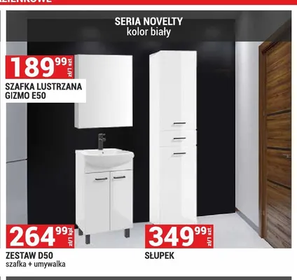 Zestaw szafka z umywalką Novelty D50 promocja w Merkury Market